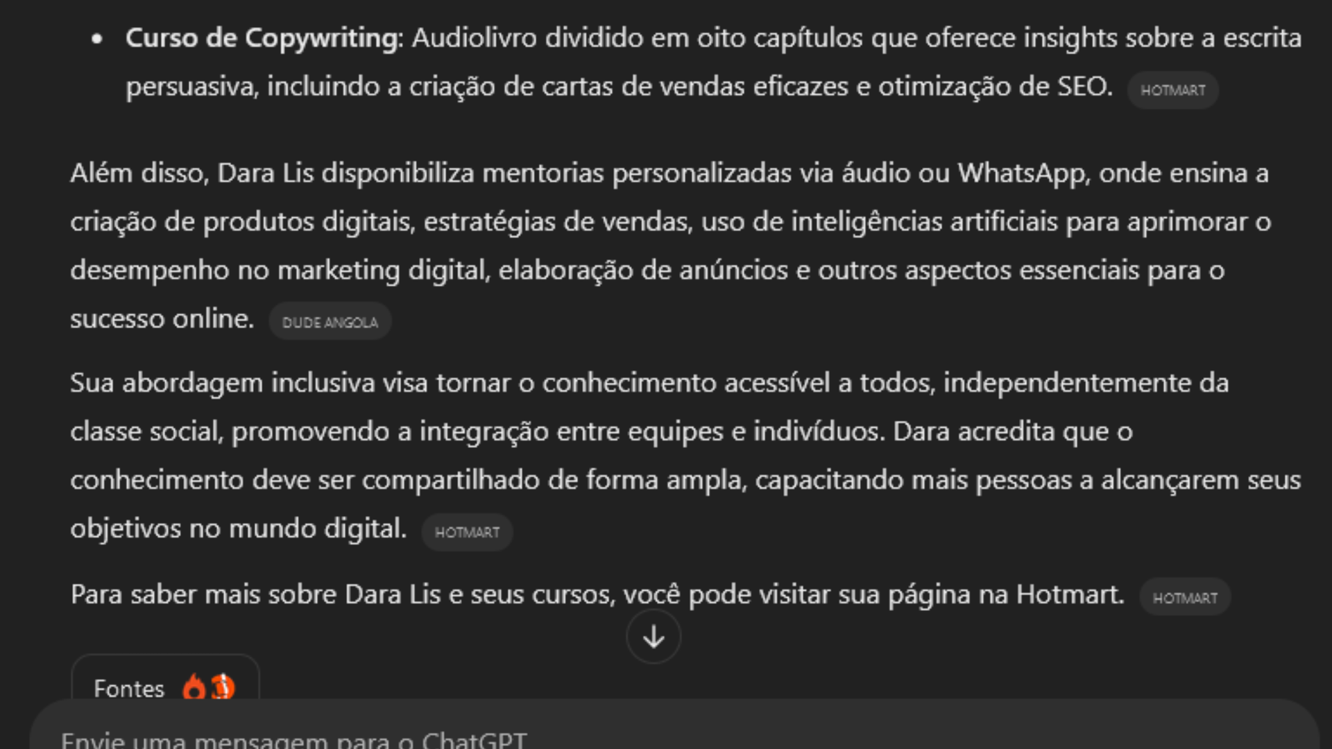 Depoimento do ChatGPT